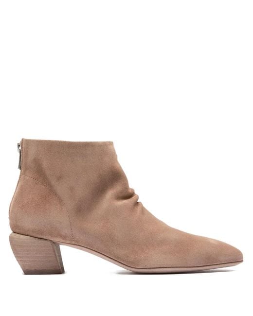 Officine Creative Brown Sally Suede Leather Zip Boots