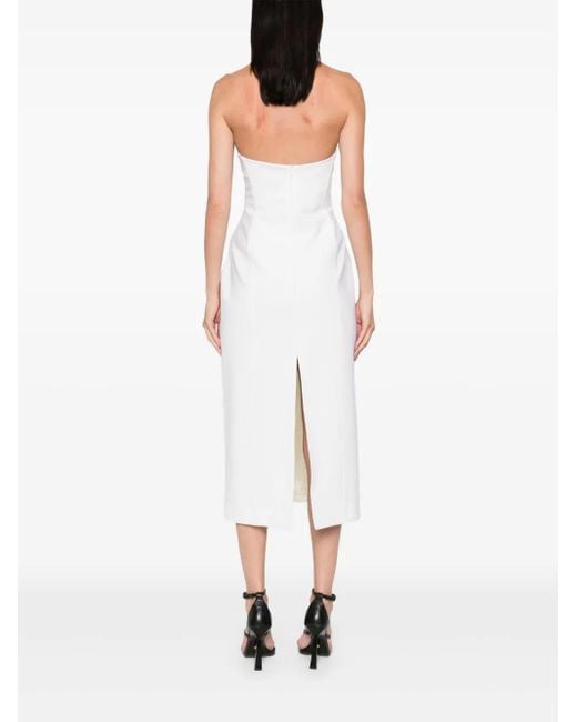 GIUSEPPE DI MORABITO White Strapless Midi Dress