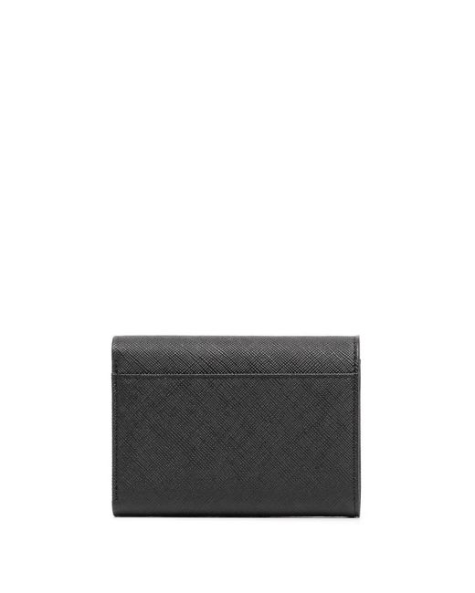 Agnes B. Gray Foldover Leather Wallet