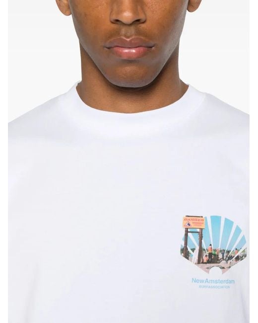 New Amsterdam White Cotton T-Shirt for men