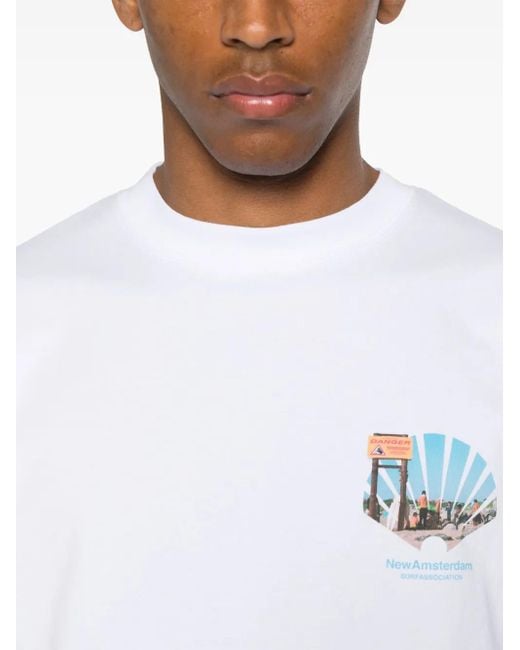 New Amsterdam White Cotton T-Shirt for men