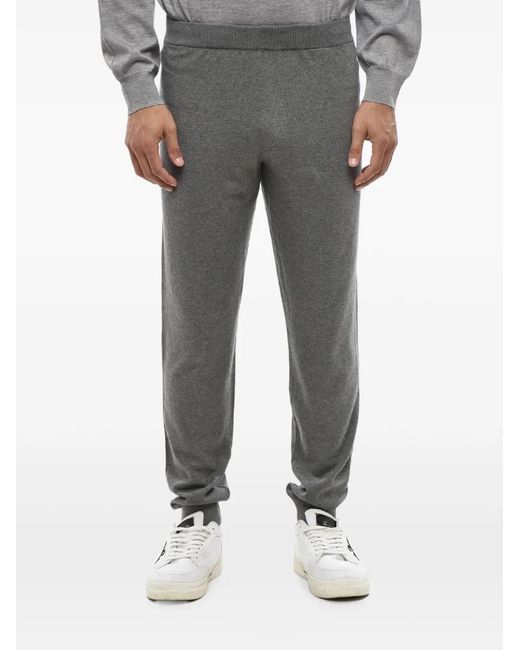 Corneliani Gray Ribbed-Waistband Track Pants for men