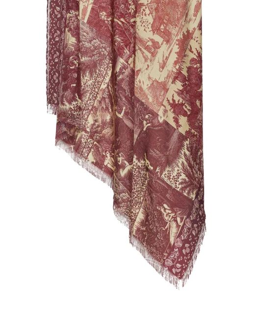 Pierre Louis Mascia Pink Aloeuw Patterned Scarf