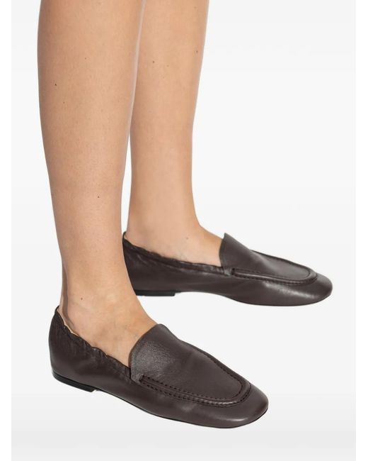 Odissi White Leather Loafers