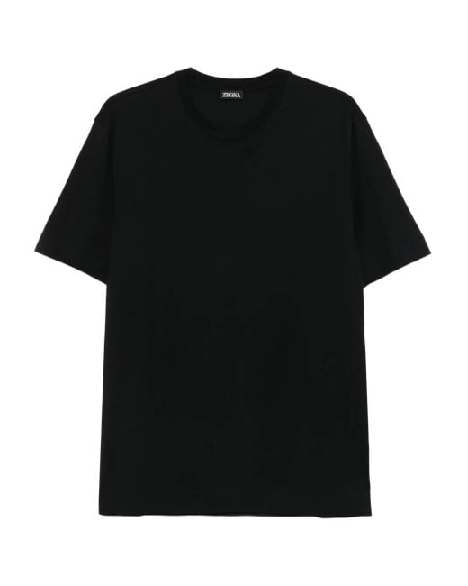 Zegna Black Crew-Neck Short-Sleeve T-Shirt for men