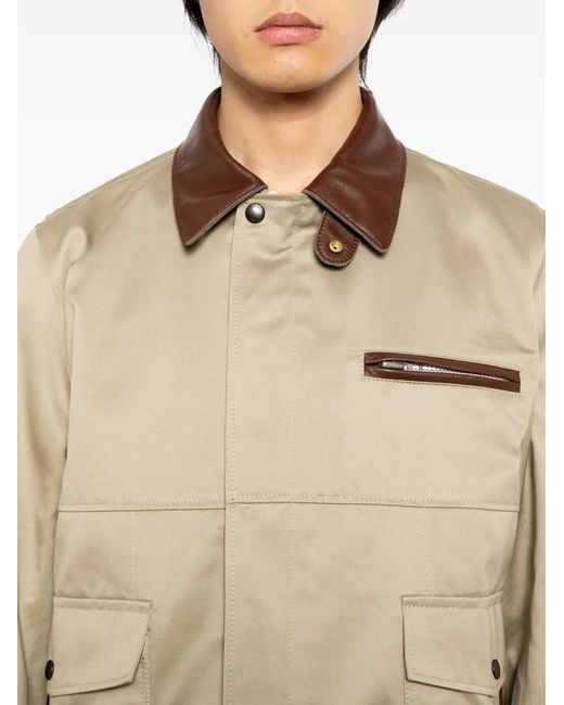 Sacai Natural Shirt-Collar Cotton Jacket for men