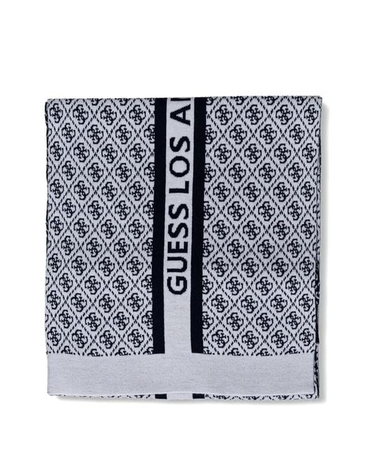 Guess Blue Logo-Pattern Scarf