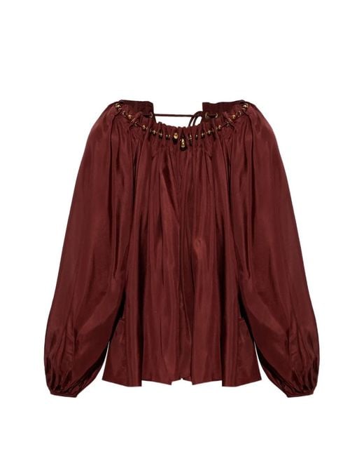 Zimmermann Aster Gathered Bead Blouse