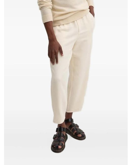 American Vintage White Patch-Pocket Drawstring Trousers for men
