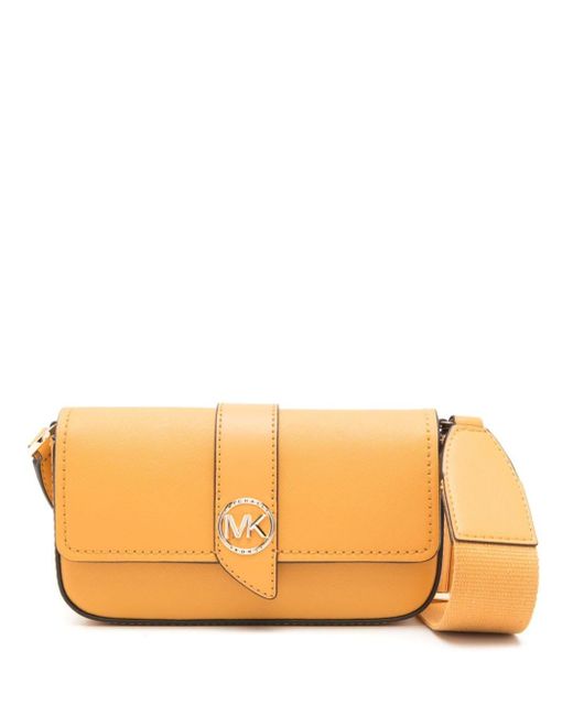 MICHAEL Michael Kors Orange Mini Greenwich Leather Crossbody Bag