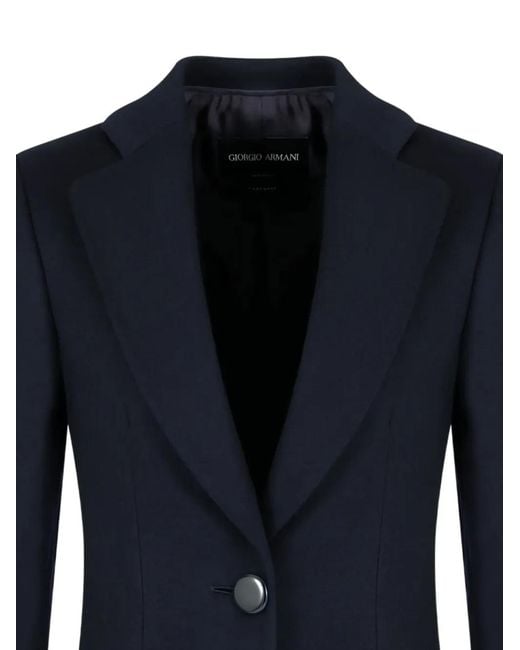 Giorgio Armani Blue Buttoned Coat