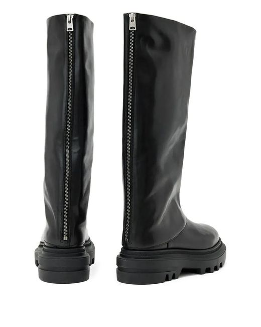 AllSaints Black Maxie Zip-Fastening Boots