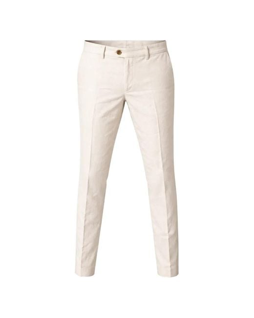 Franzese Collection White Flat-Front Skinny Trousers for men