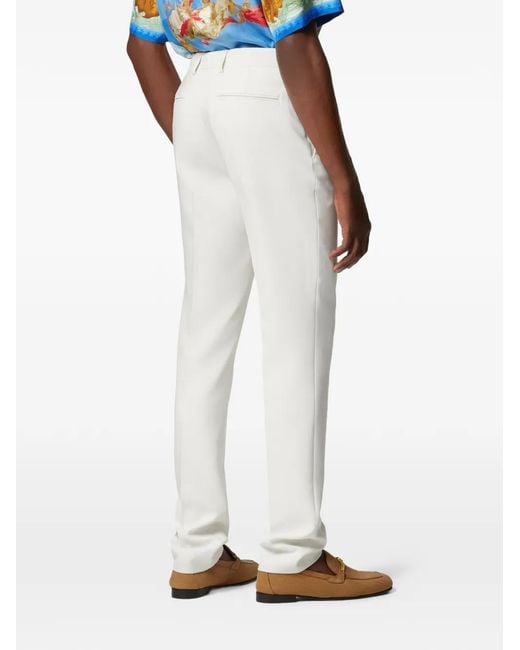 Versace White Logo-Patch Trousers for men