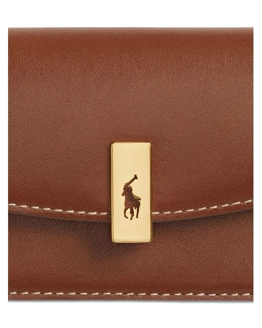 Polo Ralph Lauren Brown Logo-Plaque Leather Wallet