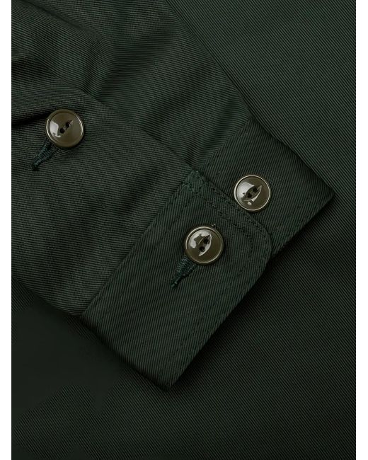South2 West8 Green Logo-Patch Overshirt for men