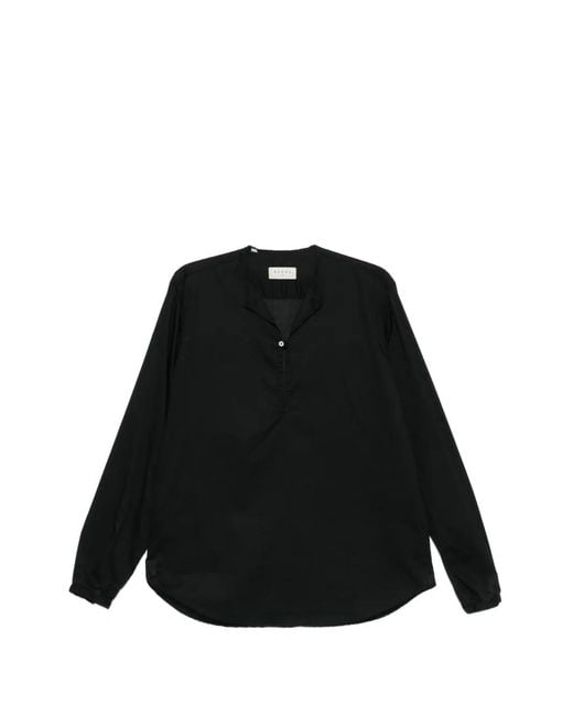 Paura Black Euclide Buttoned Long-Sleeve Shirt for men