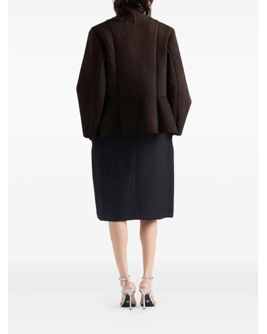 Jupe Mi-Longue À Détail De Nœud Prada en coloris Black