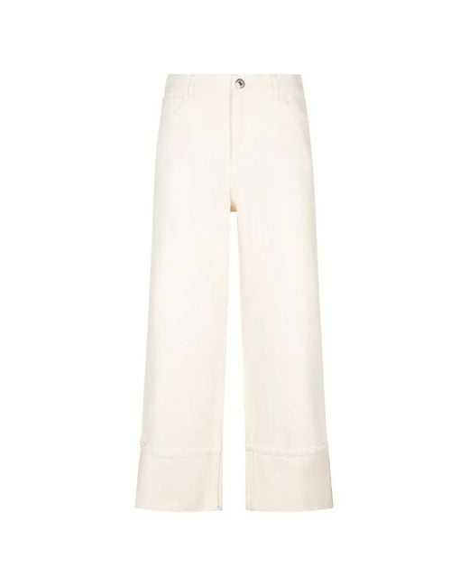Weekend by Maxmara White Gesto Turned-Up Cropped Trousers