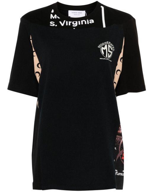 MARINE SERRE Black Regenerated Graphic T-Shirt