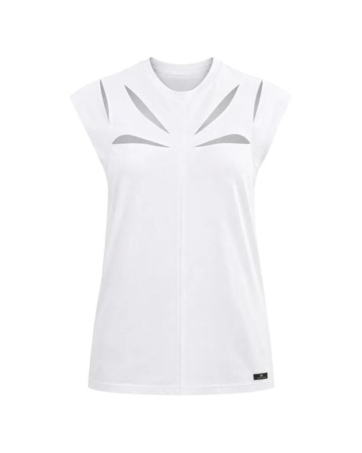 Elisabetta Franchi White Cut-Out Sleeveless Top