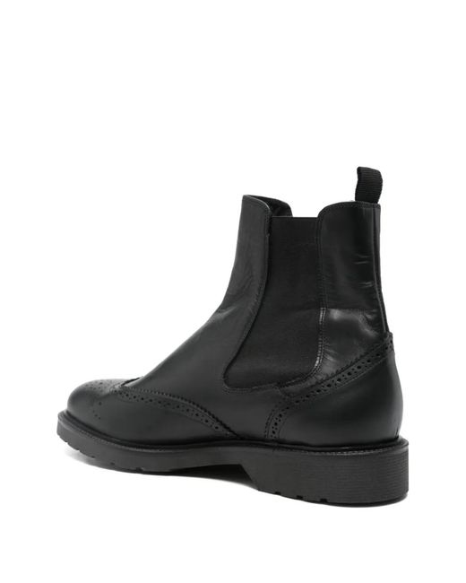 VELA SHOP Black Round-Toe Boots for men
