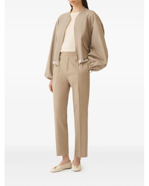 Fabiana Filippi Natural Balloon-Sleeve Cropped Jacket