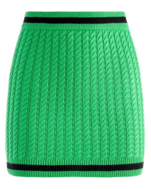 Alice + Olivia Ingrid ケーブルニット ミニスカート Green