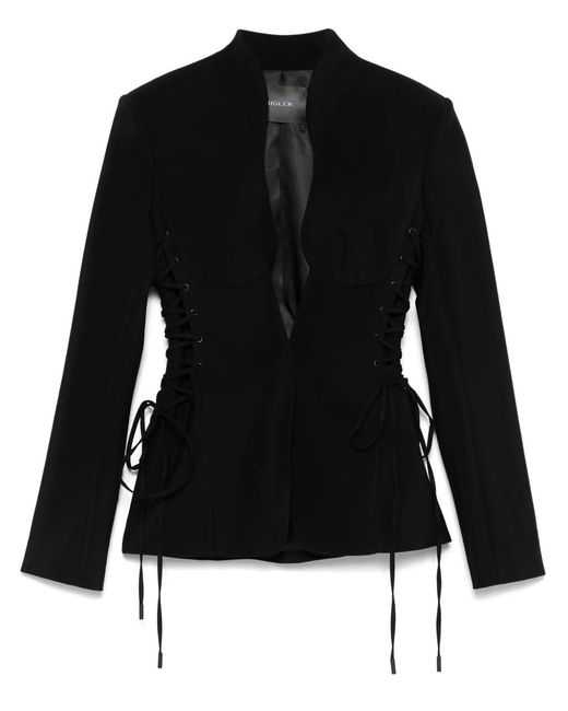Mugler Black Sculptural Laced Jacket