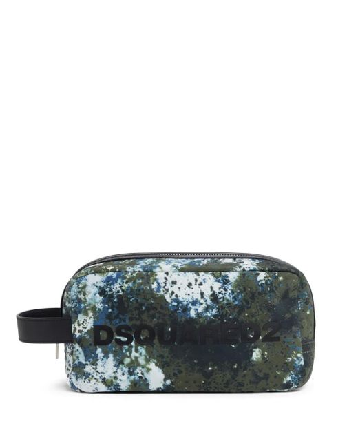 メンズ DSquared² ペイント トラベルポーチ グレー | Lyst
