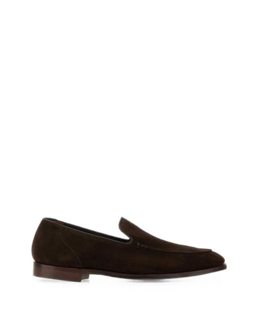 Crockett and Jones White Salcombre 2 Suede Loafers for men