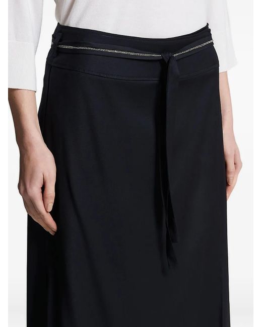 Peserico ジップトリム ラップスカート Black