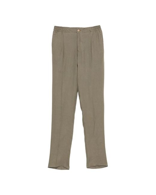 Kiton Natural Pleated Trousers for men