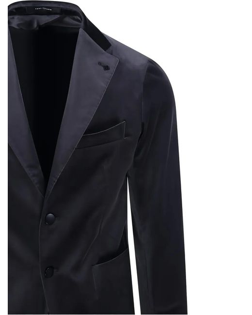 Tagliatore Blue Notched-Lapels Blazer