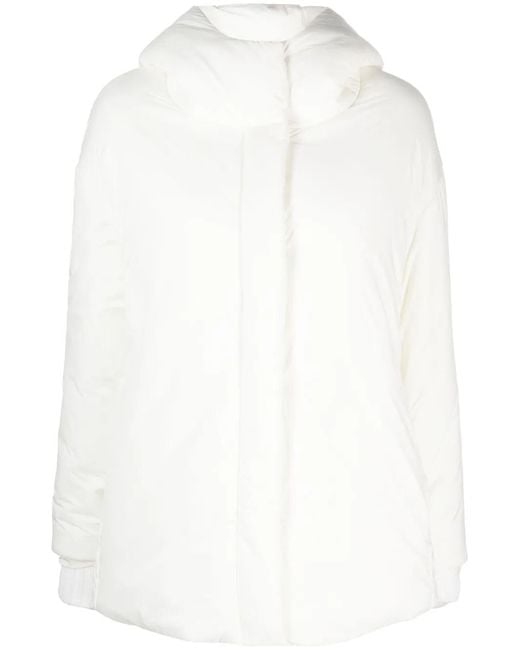 Herno White Slouch-Hood Puffer Jacket