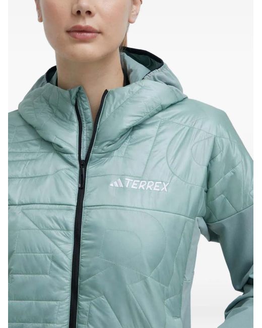 Adidas Blue Quilted Hooded Jacket