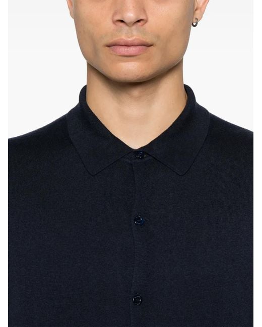 Canali Blue Fine-Knit Shirt for men