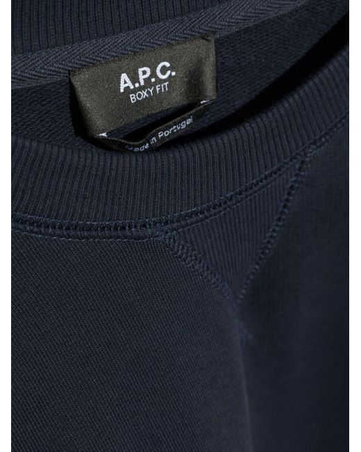 A.P.C. Blue V-Insert Cotton Sweatshirt for men