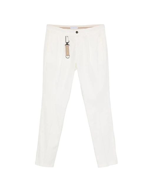 Manuel Ritz White Zip-Fly Trousers for men