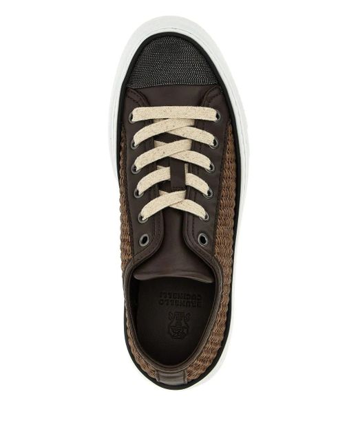 Sneakers Con Inserti di Brunello Cucinelli in Brown