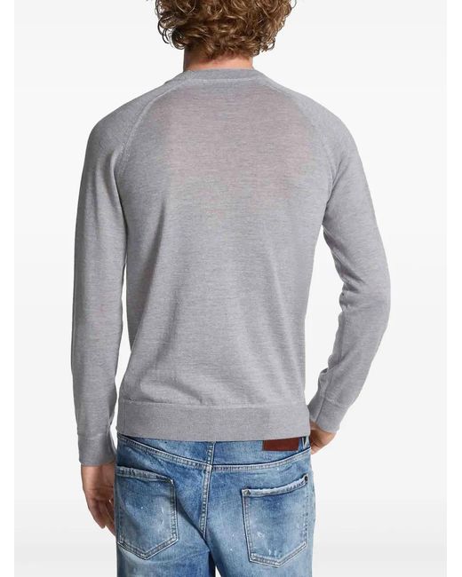 DSquared² Gray Logo-Print Jumper for men