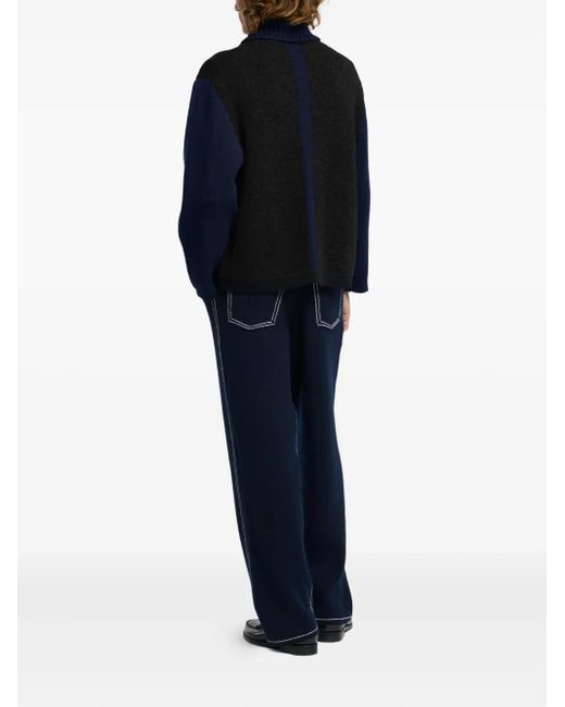 Barrie Blue Colour-Block Button Cardigan