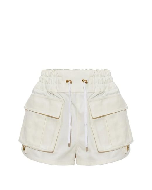 Balmain White Cargo Shorts