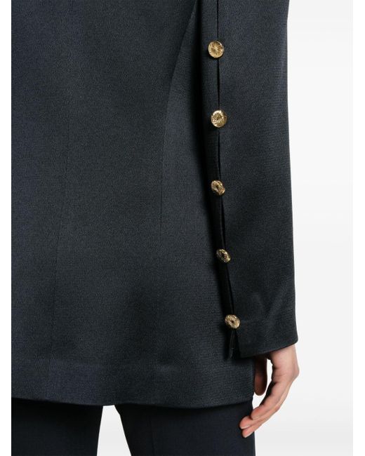 Blazé Milano Black Agneta Button-embellished Blazer
