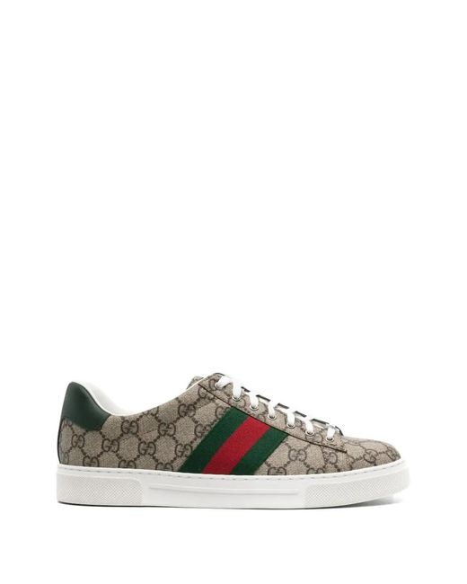 Gucci Ace monogram-pattern sneakers in White für Herren