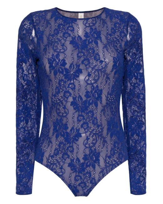 Zimmermann Blue Corded-lace Bodysuit