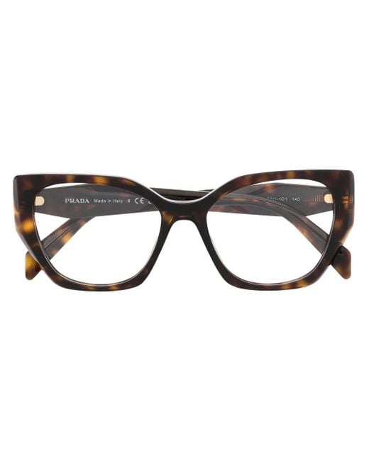 Prada Brown Round-Frame Glasses