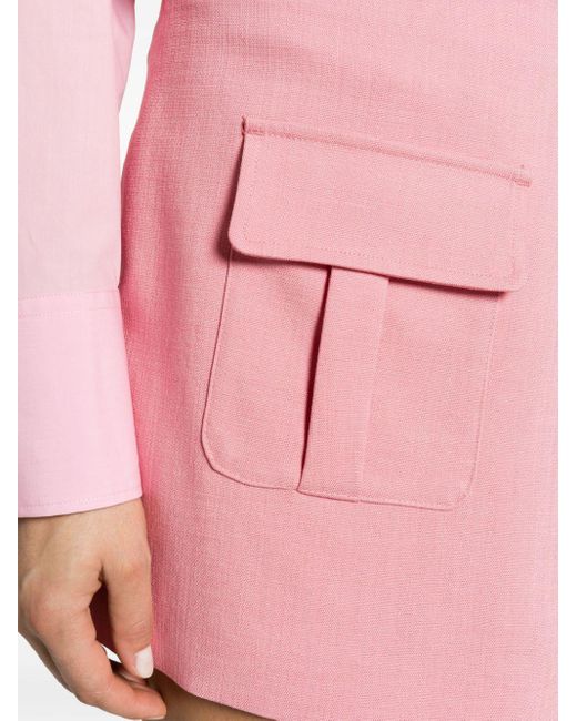 MSGM Pink Asymmetric Tailored Skort