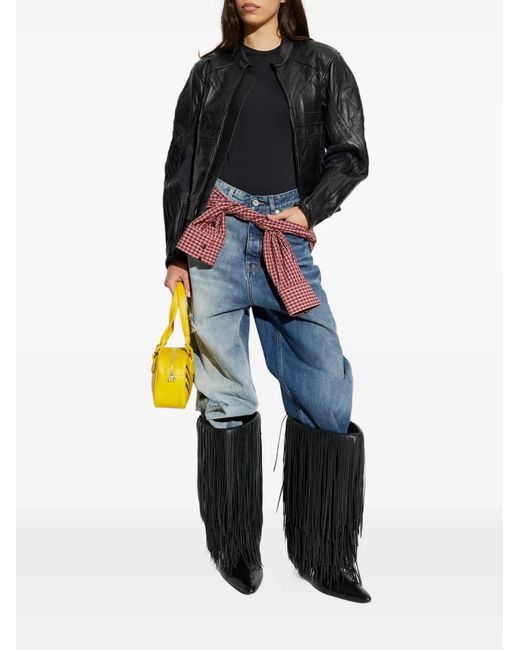 Vetements Black Patterned Leather Jacket