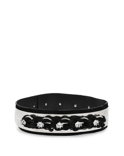 DSquared² Black Maxi Metal-Embellished Leather Belt